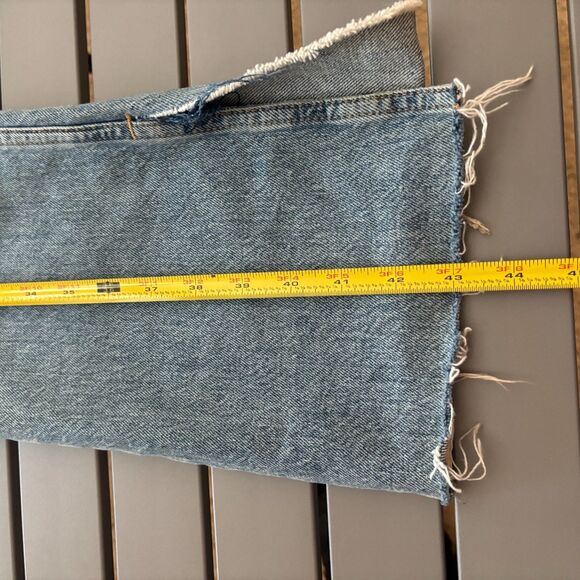 Zara Jeans Womens 6 Blue Denim Faded Medium Wash Ankle Slit Bootcut High Waisted - Picture 8 of 9